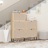 VYNXARIA Freestanding 5 - Door Rattan Shoe Rack Beige: Style Meets Organization in Your Entryway - 3 of 4