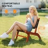 VINGLI Wooden Outdoor Chair, All-Weather Patio Seat with PE Woven Fabric, Adirondack Chair for Lawn, Balcony, Deck - 4 of 4