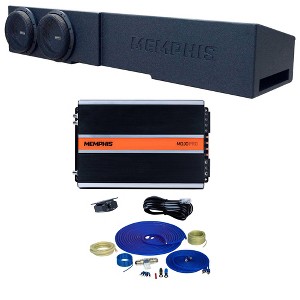 Memphis MJMECHEV8D1V2 Dual 8" Subwoofer Loaded Enclosure Compatible with 2007+ Chevrolet & GMC Crew Cabs with MJP1500.1 Monoblock Amplifier and Amp... - 1 of 4
