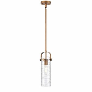 Pilaster II Cylinder - 1 Light Stem Hung Pendant In Industrial Style-14.5 Inches Tall and 5 Inches Wide - 1 of 1