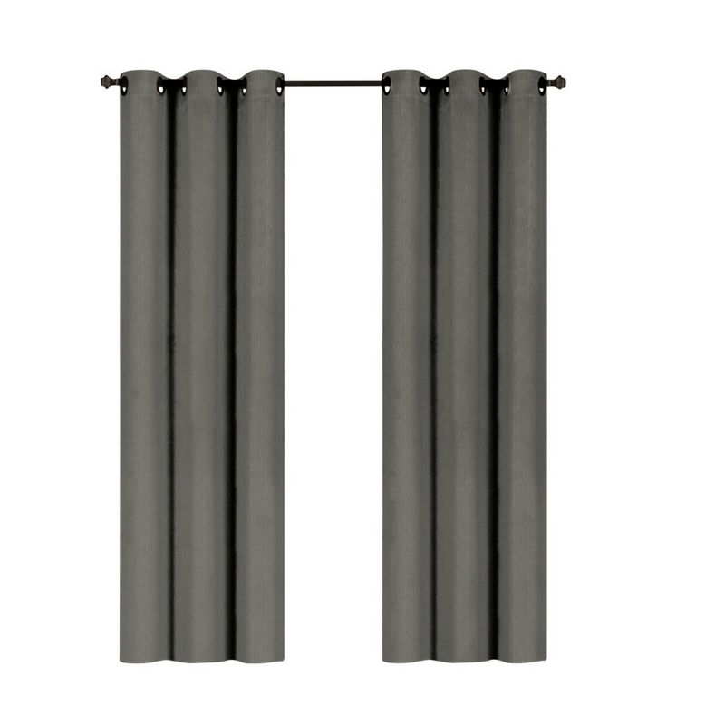 Embossed Solid Blackout Grommet Curtain Panels (Set of 2), 2 of 4