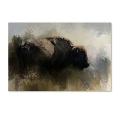 Abstract American Bison Canvas Art in Neutral Tones