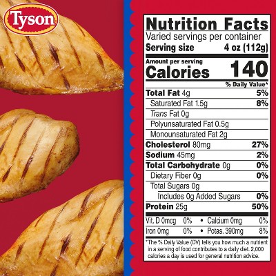 Tyson Boneless Skinless Chicken Breast With Rib Meat - 3lbs