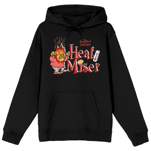 The Year Without Santa Claus Heat Miser Character Men's Black Graphic Hoodie - 1 of 3