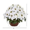 Nearly Natural 22-in Poinsettia Artificial Arrangement in Decorative Planter - 2 of 2