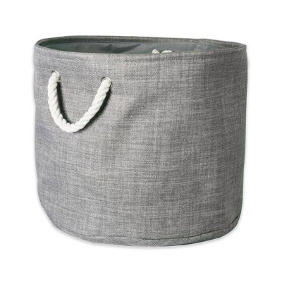 Photo 1 of 15 x 16 x 16 Large Polyester Variegated Round Storage Bin Gray - Design Imports
