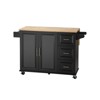 GlasFlength Decorative Storage Cabinets, Wood Frame, with Drawer,Grooved Sliding, Flexible movement, Black, 53.93"*15.74"*32.67" - 3 of 4