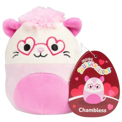 Squishmallows 5" Chambless the Pink Opossum with Heart Glasses- Jazwares Valentines Day Plush- Collectible Stuffed Animal- Gift for Kids, Girls & Boys