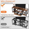 Itopfox TV Stand with Fabric Drawers for Large TVs - Entertainment Center and Industrial Console Table with Open Storage Shelves for Living Room - 2 of 4
