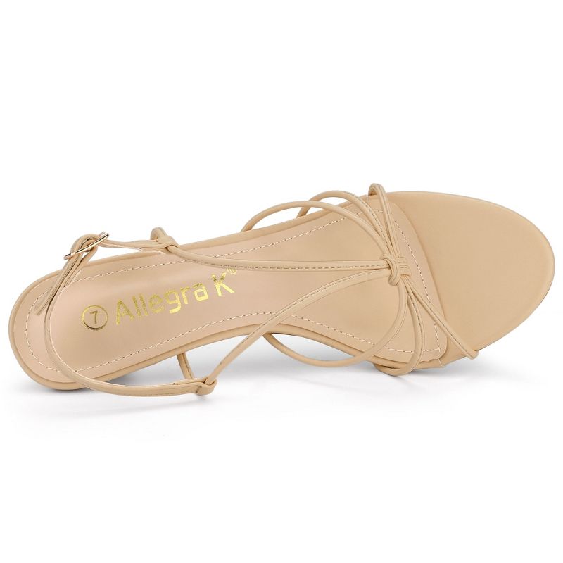 Allegra K Women's Strappy Slingback Kitten Heels Sandals, 4 of 7