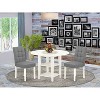 HomeStock 3-Pc Linen White Finish Round Solid Wood Top Dining Table Set - 2 of 4