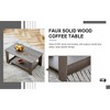 COWLOWN Tea Table, Gray Wood Grain Double Layered Rectangular Coffee Table for Living Room, Bedroom - 3 of 4