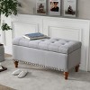 Syemin Ottomans and Benches Ottoman with Storage, Storage Ottoman Bench with Safety Hinge, Upholstered Entryway Bench, Gray, 36.61"*16.93"*17.72" - 4 of 4