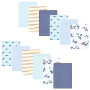 Luvable Friends Hudson Baby Flannel Burp Cloths 12pk Set - 1 of 2