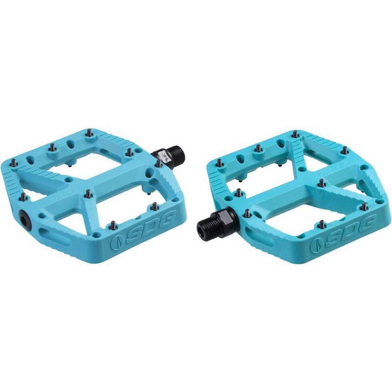 SDG Comp Platform Pedals 9/16" Axle Composite Body 18 Removable Pins Turquoise, 1 of 5