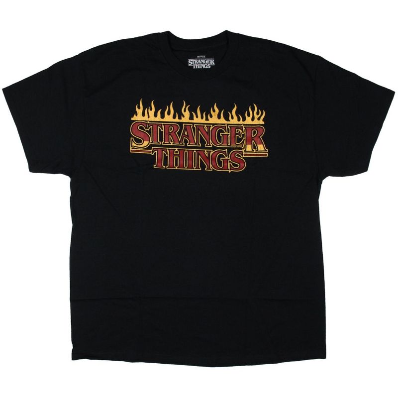 Stranger Things Shirt Men's TV Show Title Logo Fire Graphic Tee T-Shirt Adult, 1 of 4