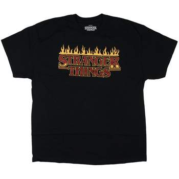 Stranger Things Shirt Men's TV Show Title Logo Fire Graphic Tee T-Shirt Adult