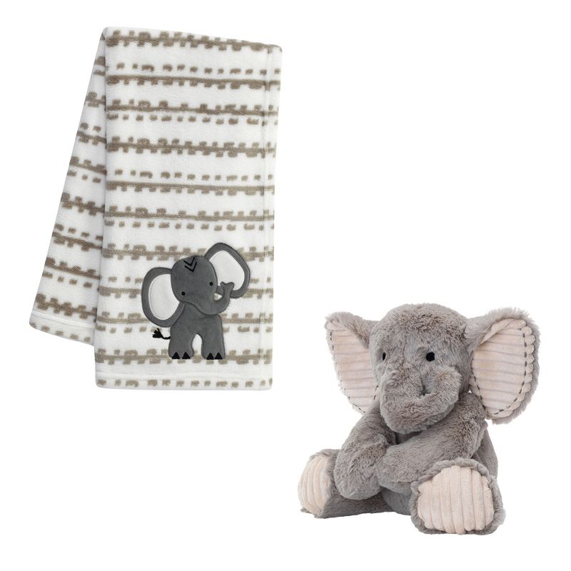 Lambs & Ivy Blanket & Plush Luxury Newborn Baby Gift Set - Gray Elephant, 4 of 9