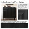 Vynxaria Mirod Modern Minimalist Side Cabinet with Adjustable Shelves & Geometric Door Design - Ample Storage for Any Home Decor - 2 of 4