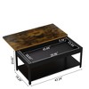 Cold-Rolled Steel Rectangular Double-Layer Coffee Table with Hidden Storage Compartment, Fingerprint Lock and Alarm System - 3 of 4