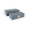Decorative Rectangular Faux Leather Boxes for Home Decor - Stylish Decor Box with Lid for Storage, Jewelry, or Keepsake - Set of 2, 4", 3", Blue/Gray - 4 of 4