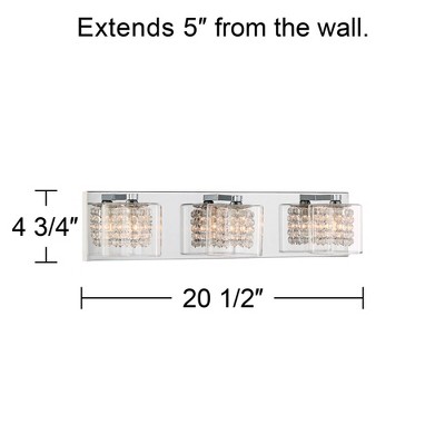 Coco Chrome 25.59" Modern 3-Light Bathroom Vanity Light with Crystal Beads