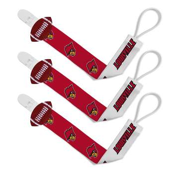 BabyFanatic Officially Licensed Unisex Baby Pacifier Clip 3-Pack NCAA Louisville Cardinals