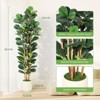 Artificial Fiddle Leaf Fig Tree Indoor - Realistic Fake Ficus Lyrata Plant with Natural Trunk & Adjustable Leaves - 3 of 4