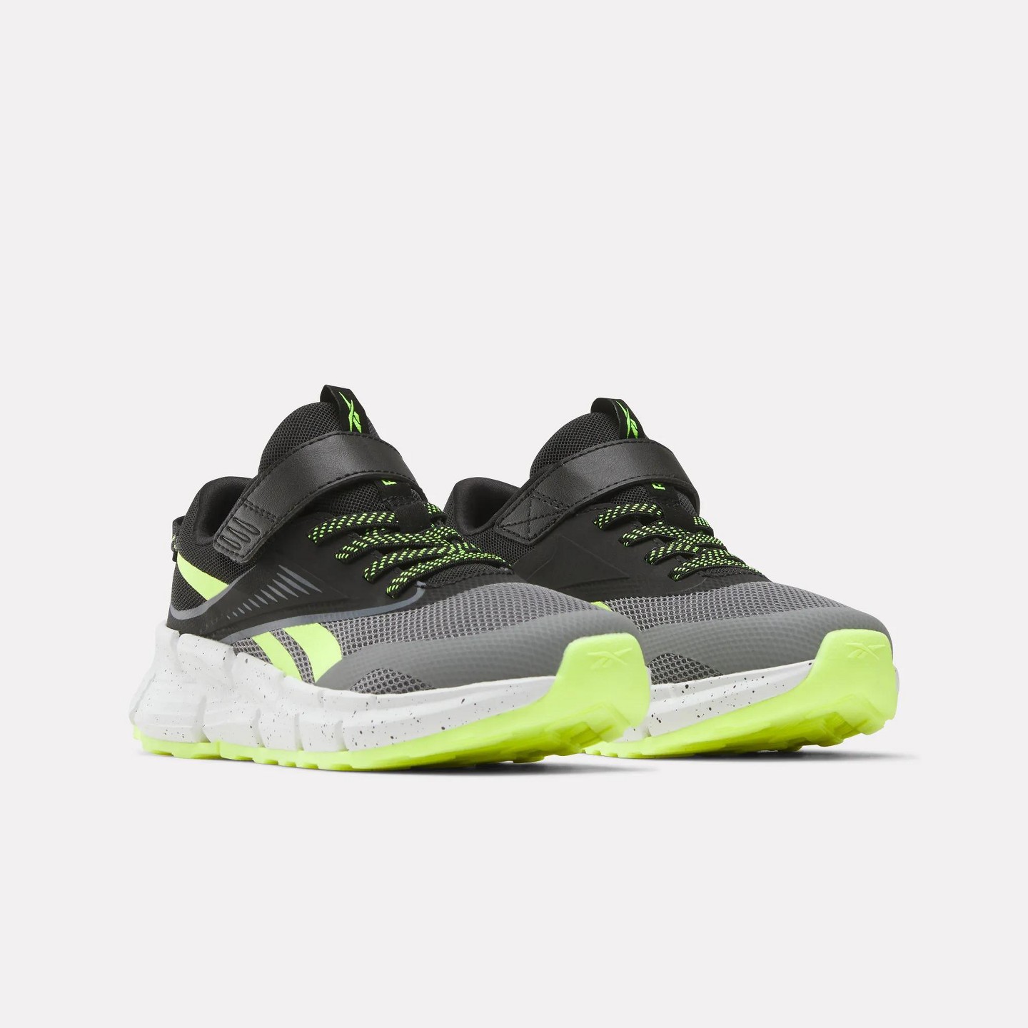 Детские кроссовки Reebok Zig Dynamica 6 Running Shoes Size 3 Grey 4/Black/Digital Lime, цвет: Серый — фото 4