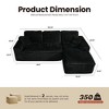 XIZZI No Assembly Sectional Sofa Set w/ Chaise - Plush/Corduroy Fabric, High-Resilience Foam, Beige/Black/Gray - Ships Compressed & Ready to Use - 3 of 4