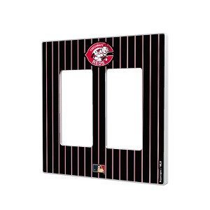 MLB Cooperstown Central Teams Pinstripe Hidden-Screw Light Switch Plate for Double Rocker - 1 of 4