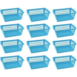YBM HOME Plastic Perforated Storage Basket Bin Office Drawer, Shelf Desktop Countertop Tray Organizer, Pack of 12 - 1 of 2