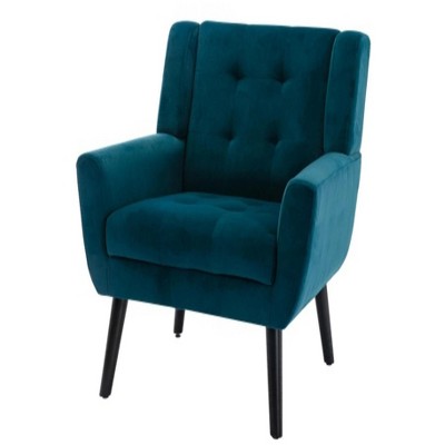 29.6"Modern Soft Velvet Material Ergonomics Accent Chair,blue