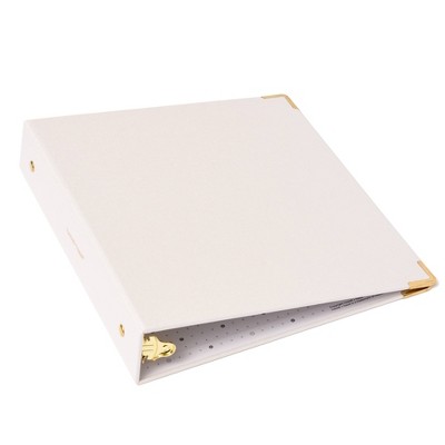 Russell+Hazel Mini Bookcloth 3 Ring Binder Pearl