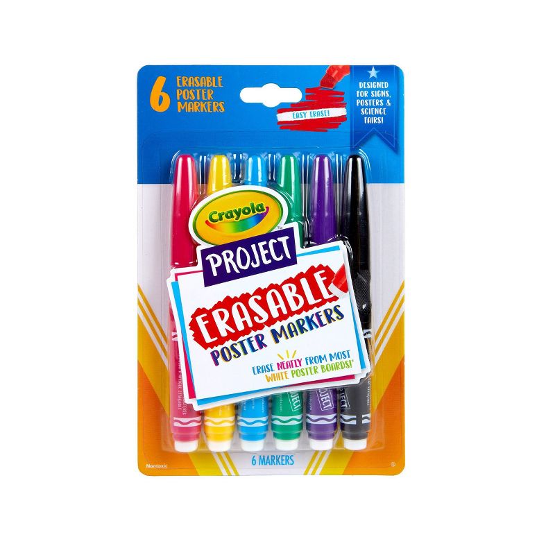 Crayola 6ct Project Erasable Poster Markers, 1 of 8