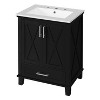 YOOCOZZ  24 & 30 Inch Bathroom Vanity with Single Sink, Solid Wood Frame + MDF, 2 Soft-Close Doors, 1 Divided Drawer, Dual Storage Shelves - 4 of 4