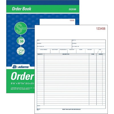 Adams Carbonless Sales Order Book 8" x 10" 2-Part (DC8100) 196139