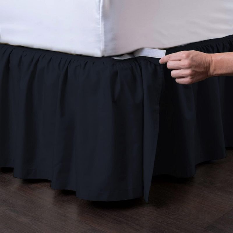 SHOPBEDDING Detachable Bedskirt, Easy on/Easy Off Ruffled Bed Skirt, 1 of 5