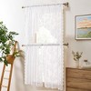 HLC.ME Butterfly Floral Lace - Sheer 3 Piece Kitchen Curtains Set, Swag Valance + 36 inch Tiers Set - 2 of 4