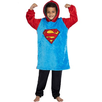 DC Comics Justice League Kids Superhero Oversized faux-shearling Sweatshirt Lounge Hoodie