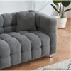 SKRAN Teddy Plush Sofa,Includes Two Throw Pillows and Heavy-Duty Hardware Foot Support  for Living Room,Bedroom - 2 of 4