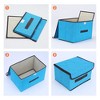 REGALWOVEN Collapsible Clothes Books Organizing Fabric Storage Bin with Lid and Handle 1Pc - 3 of 4