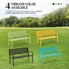 VINGLI 50" Outdoor Bench Metal with Floral Back, Garden Bench Front Porch Benches for Yard Patio Entryway Park, 800lb Capacity - 2 of 4