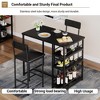 3-Piece Bar Table and Chairs, 3 Storage Shelves, Tall Kitchen Breakfast Nook, Space-Saving and Modern Design, for Breakfast Nook, Apartment - 4 of 4