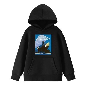 The Polar Express Vintage Poster Boy's Black Hoodie - 1 of 2