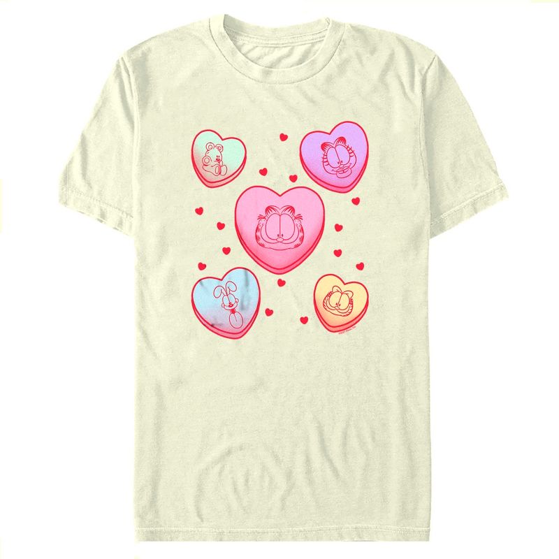 Men's Garfield Candy Hearts T-Shirt, 1 of 5