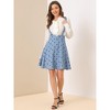 Allegra K Women's Retro A-Line Mini Buttons Decor Polka Dots Overall Suspender Dress - 3 of 4