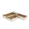Cheung's Weston Set of 3 Long Metal Accented Wood Crates - 4 of 4