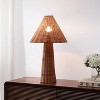 JONATHAN Y Kara 26.5" Modern Coastal Woven Rattan Tapered Cylinder LED Table Lamp - 2 of 4