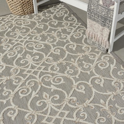 Aloha 5'3" x 7'5" Natural Polypropylene Flat Woven Outdoor Rug
